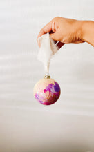 Load image into Gallery viewer, ceramic ornament | purple + pink florals