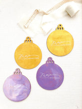 Load image into Gallery viewer, wood sliced ornaments | pinks + purples set