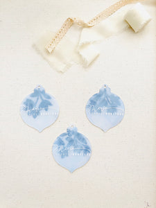 onion ornaments | blue florals set of 3