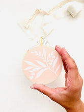 Load image into Gallery viewer, wood sliced ornaments | white + coral florals set