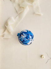 Load image into Gallery viewer, ceramic ornament | blue, pink + white florals