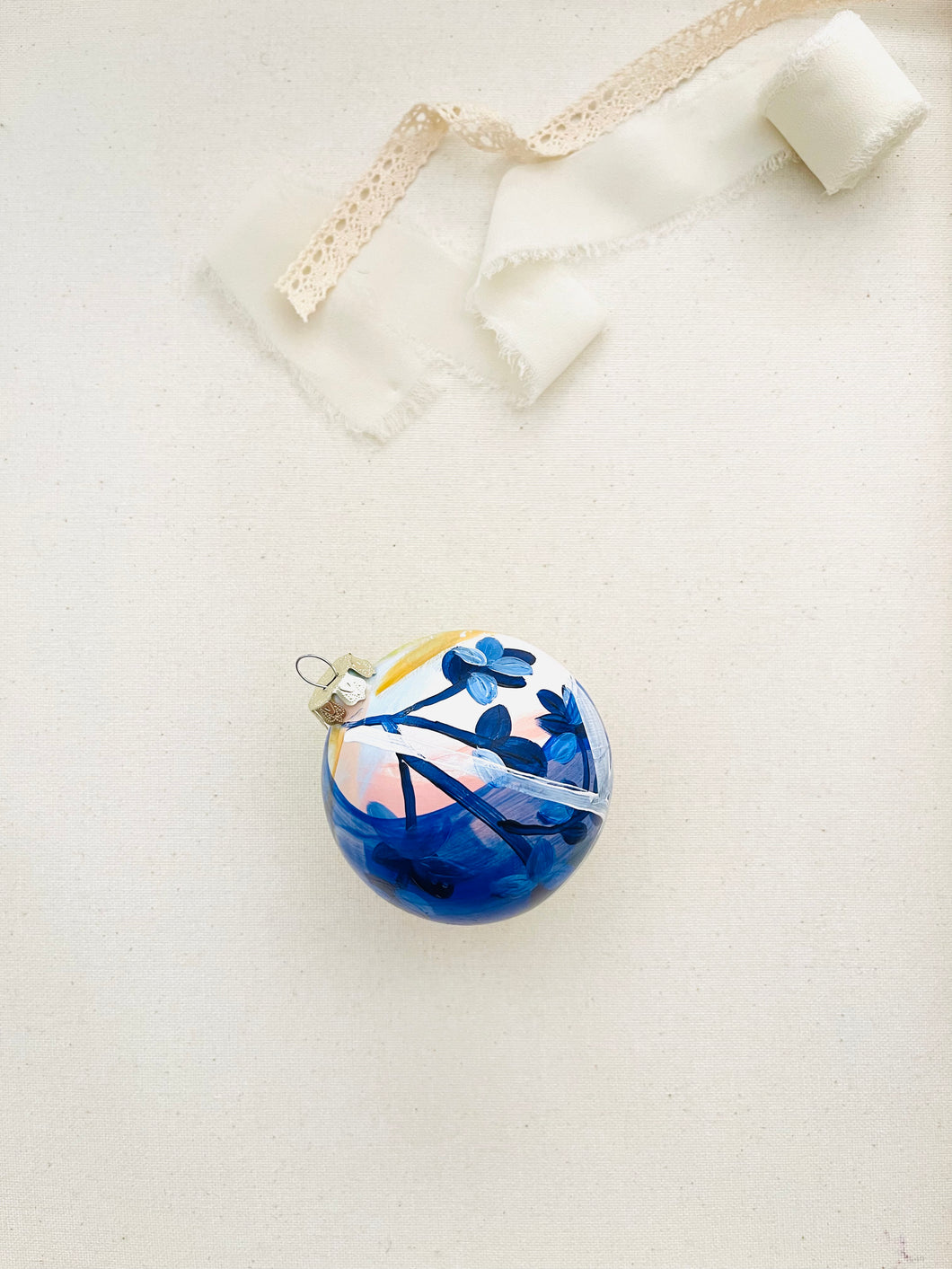 ceramic ornament | abstract blue florals