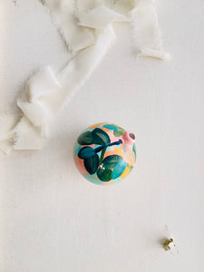 ceramic ornament | green, pink + teal florals