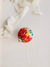 Load image into Gallery viewer, ceramic ornament | red, pink + green florals