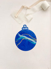 Load image into Gallery viewer, wood sliced ornaments | blue hues