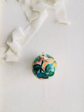 Load image into Gallery viewer, ceramic ornament | green, pink + teal florals