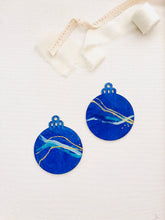 Load image into Gallery viewer, wood sliced ornaments | blue hues