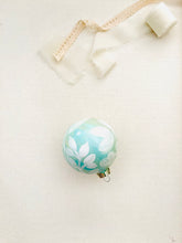 Load image into Gallery viewer, ceramic ornament | green + white florals