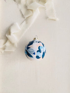 ceramic ornament | pink, blue + white florals