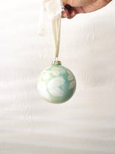 Load image into Gallery viewer, ceramic ornament | green + white florals