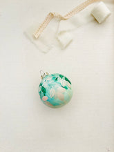 Load image into Gallery viewer, ceramic ornament | green + pink florals