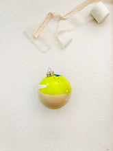 Load image into Gallery viewer, ceramic ornament | abstract blue + lime green