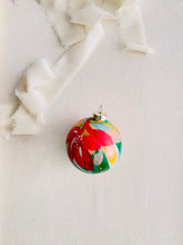 Load image into Gallery viewer, ceramic ornament | red, pink + green florals