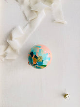 Load image into Gallery viewer, ceramic ornament | green, pink + teal florals