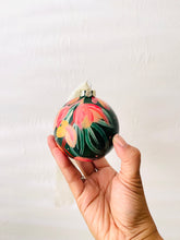 Load image into Gallery viewer, ceramic ornament | red + green florals