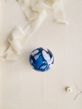 Load image into Gallery viewer, ceramic ornament | blue, pink + white florals